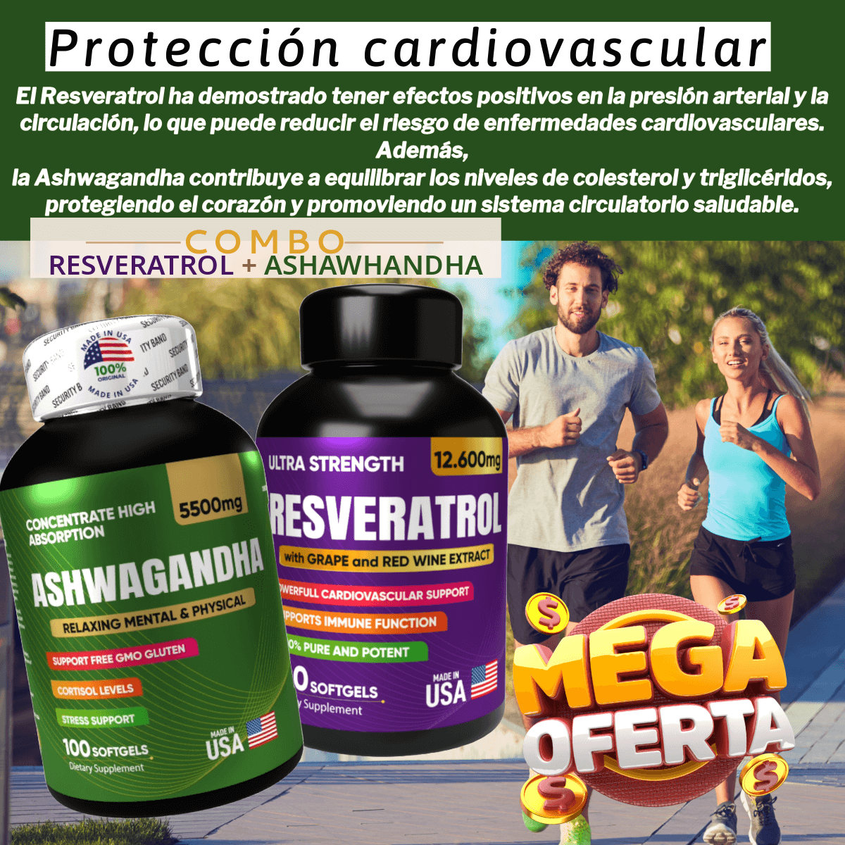 Combo Resveratrol + Ashwagandha para Energía, Longevidad y Bienestar - nutrybelleze